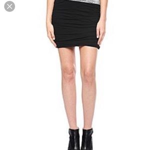 Splendid Womens Size XS Light Jersey Shirred Skirt Black